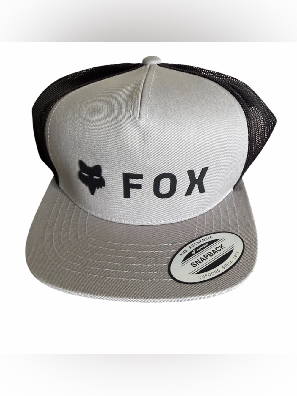Fox Racing Snapback Hat Gray Black Mesh Trucker Adjustable Cap